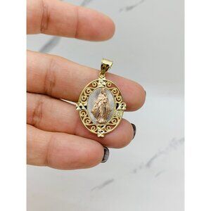❤️ 10k Gold pendant Our lady of charity - Virgen de la caridad